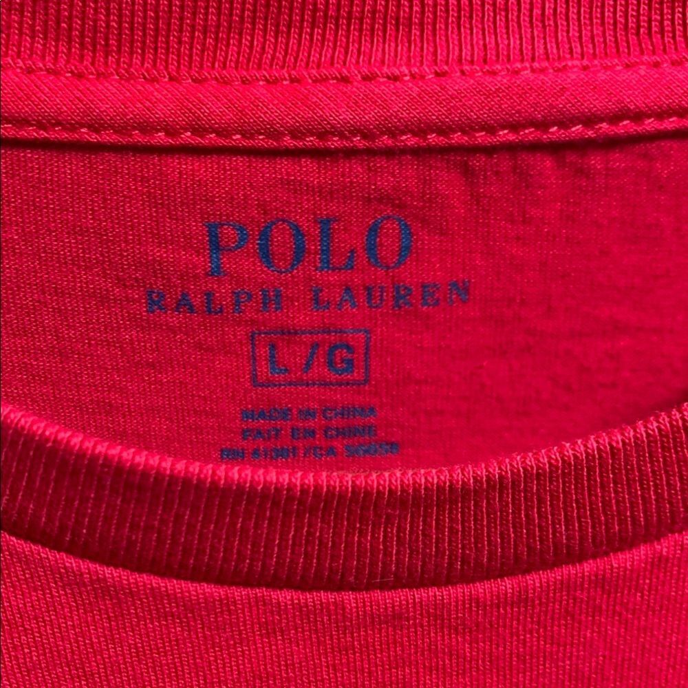 Polo by Ralph Lauren Men's Jersey Crewneck T-Shirt Bright Red Size Large - Picture 3 of 8
